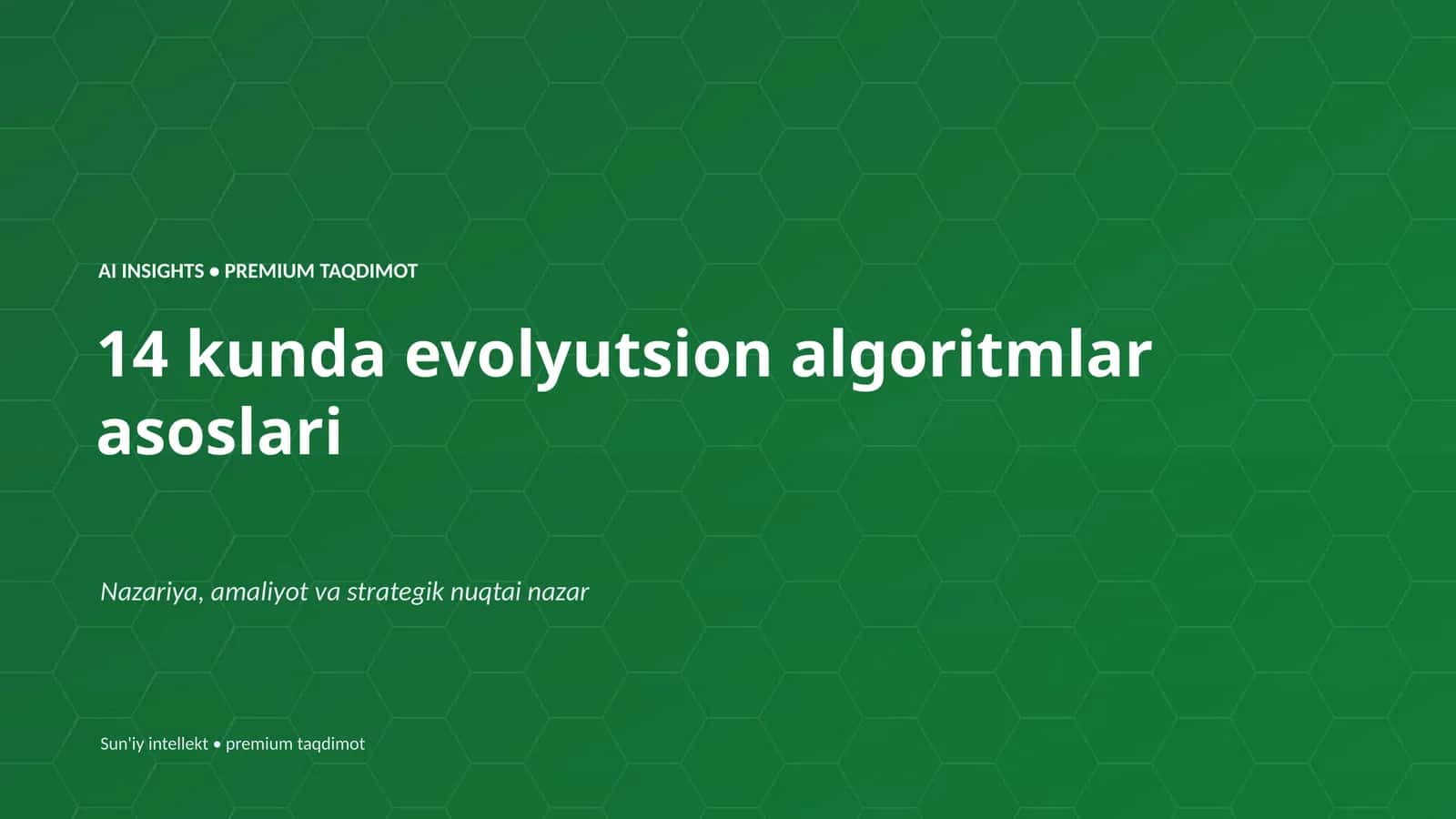 Evolyutsion algoritmlar asoslari 1