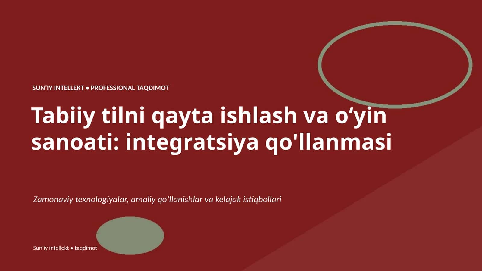 SUNʼIY INTELLEKT • PROFESSIONAL TAQDIMOT 1