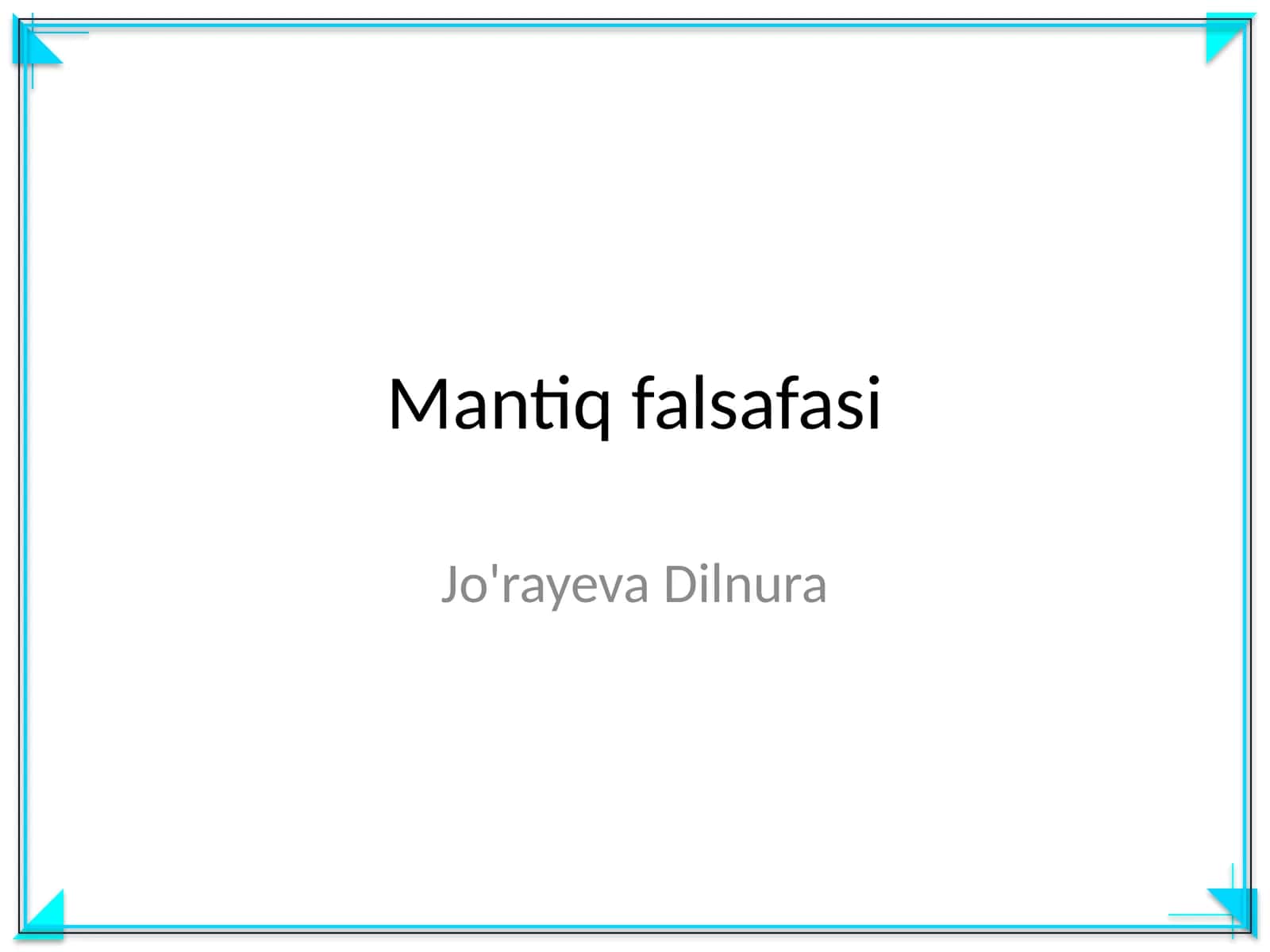 Mantiq falsafasi 1