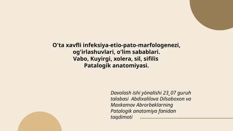 Patalogik Anatomiya Fanidan Taqdimot 1
