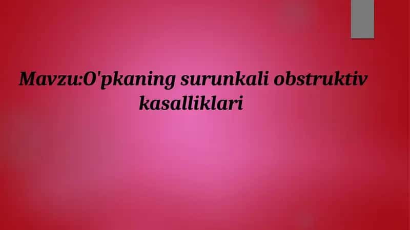 O'pkaning surunkali obstruktiv kasalliklari 1