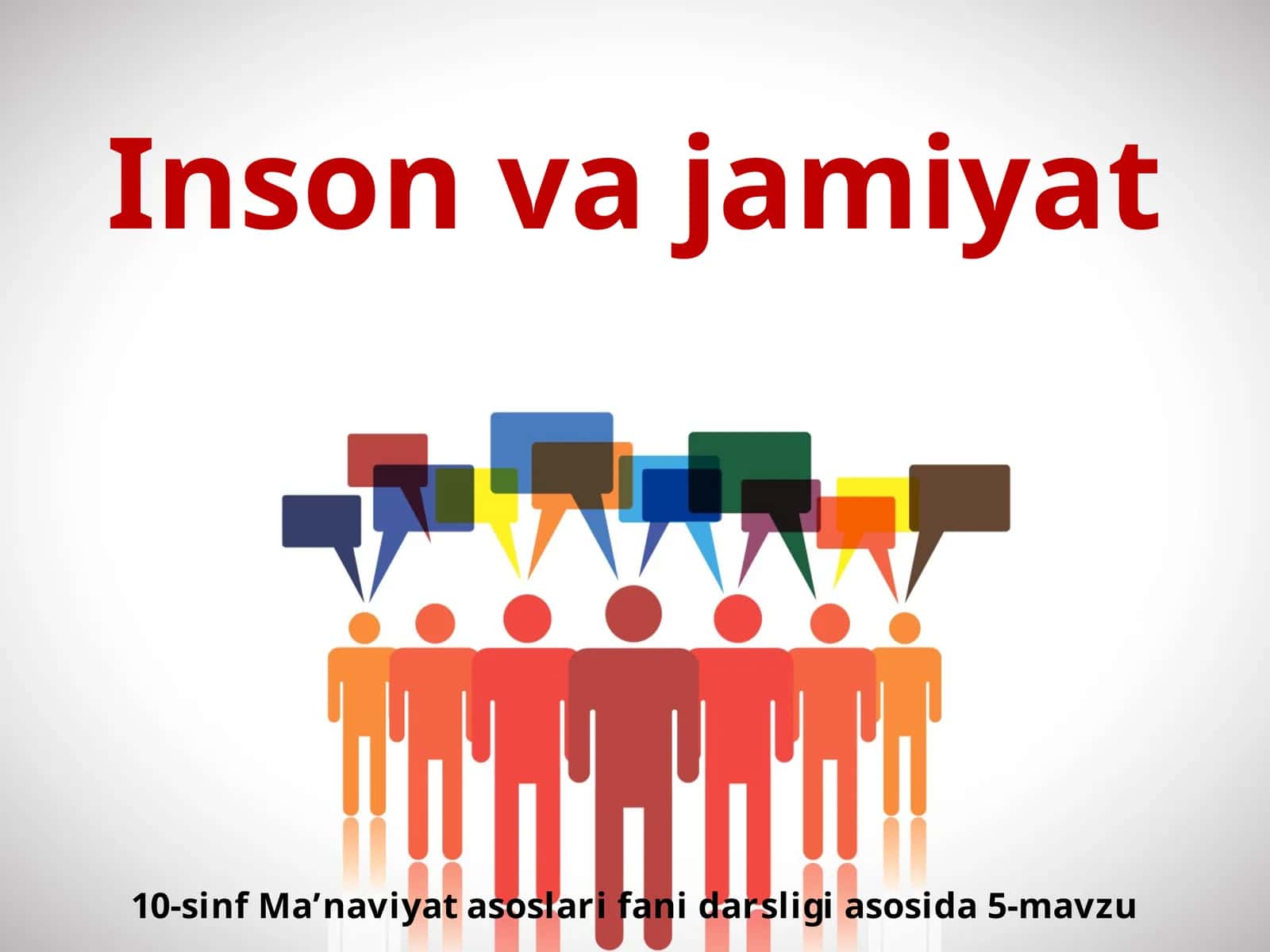 10-sinf Ma'naviyat asoslari Inson va jamiyat 1