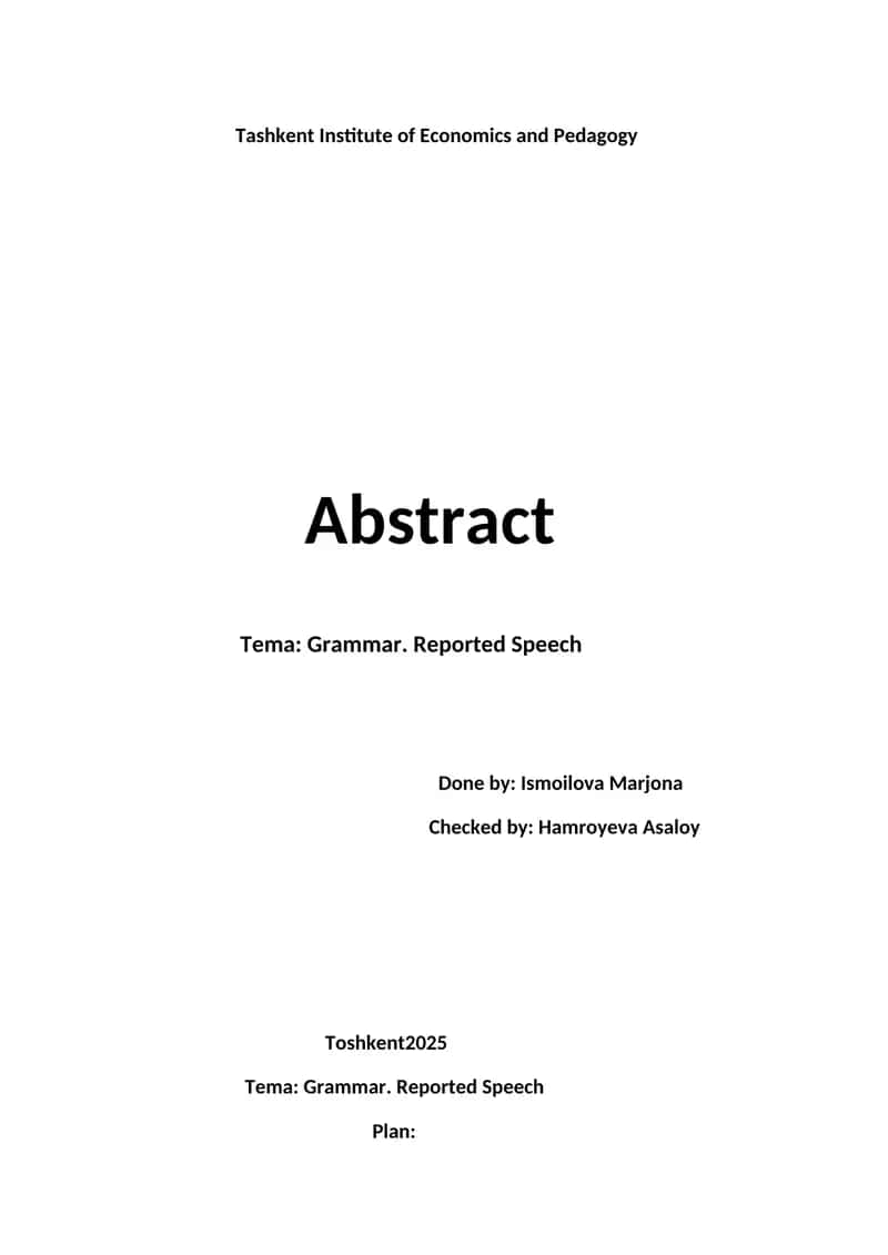 Reported Speech 1