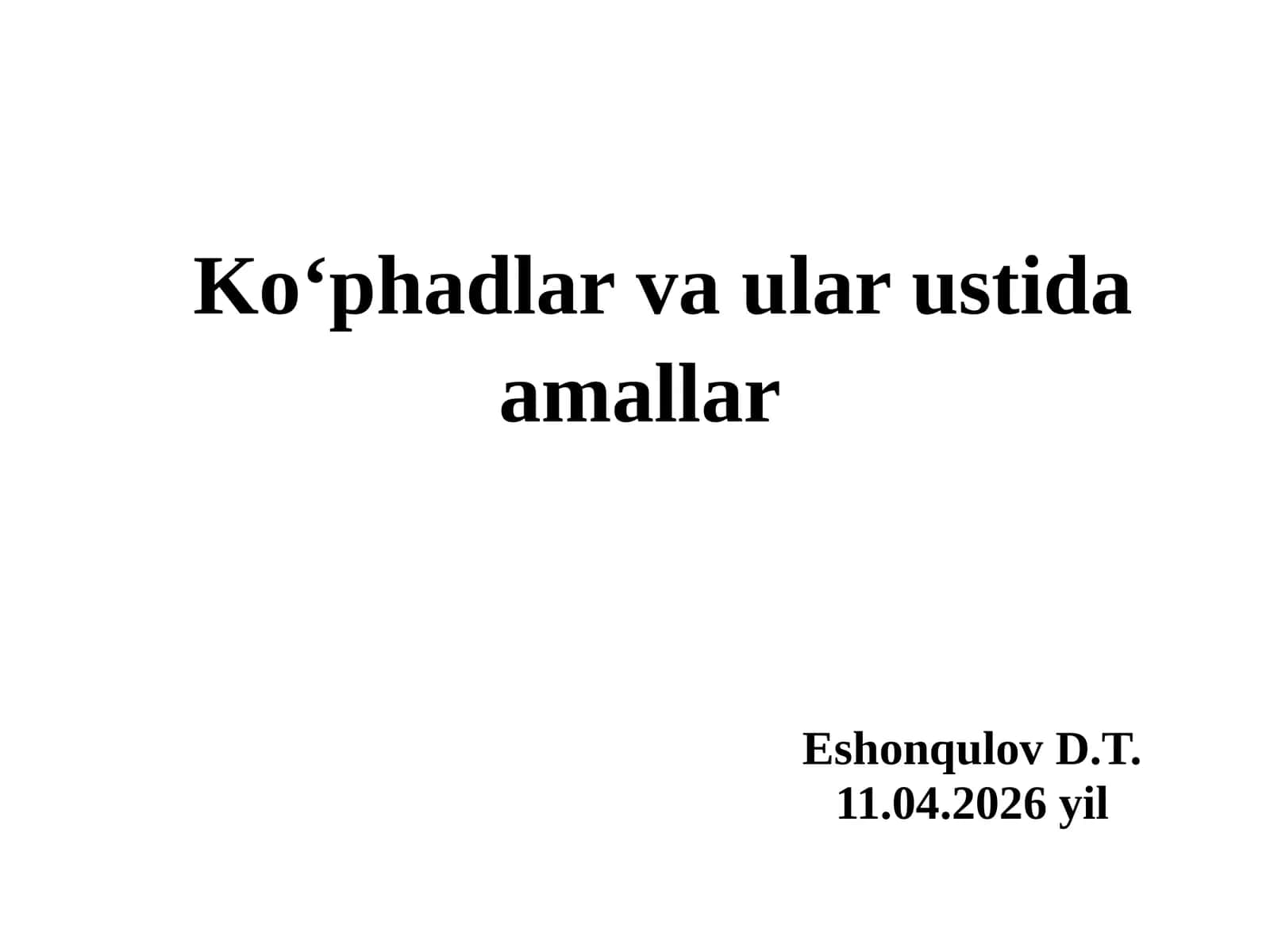 Ko‘phadlar va ulardagi amallar 1