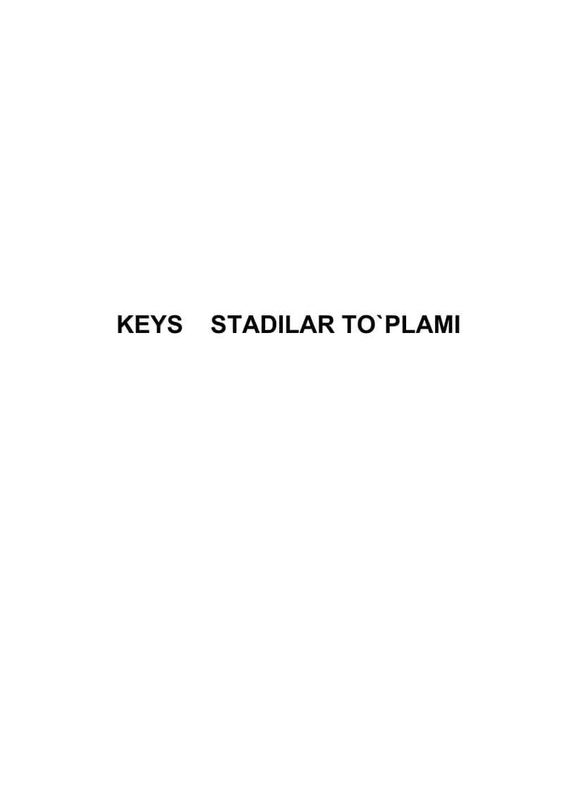 Keyslar toʻplami 1