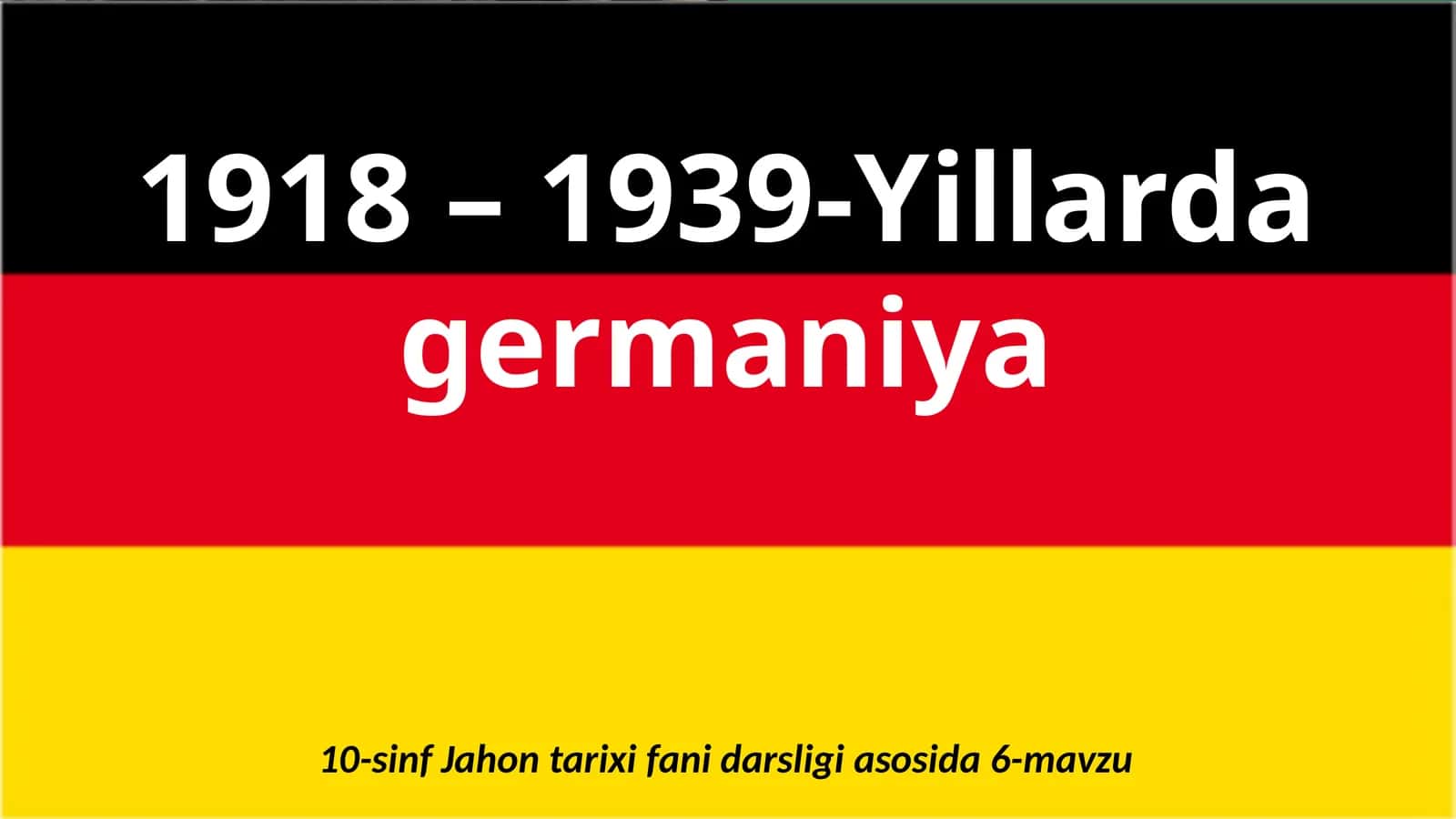 1918 –1939-Yillardagermaniya 1