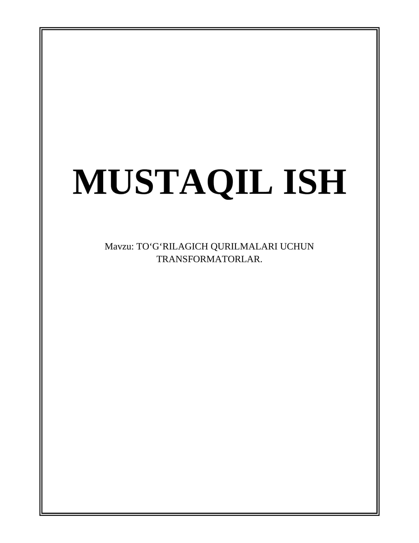 To‘g‘rilagich qurilmalari uchun transformatorlar 1