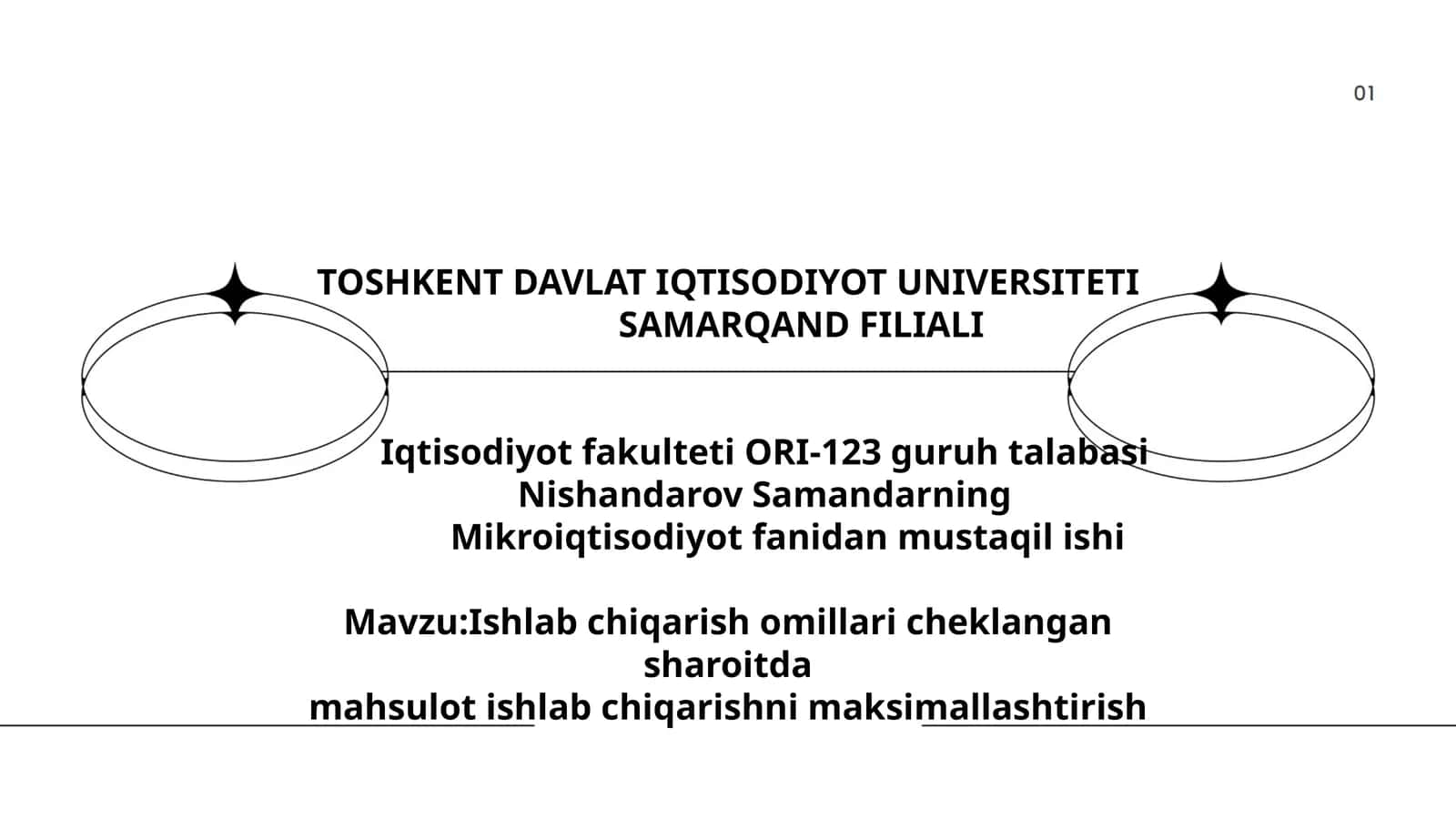 Mikroiqtisodiyot fanidan mustaqil ish 1