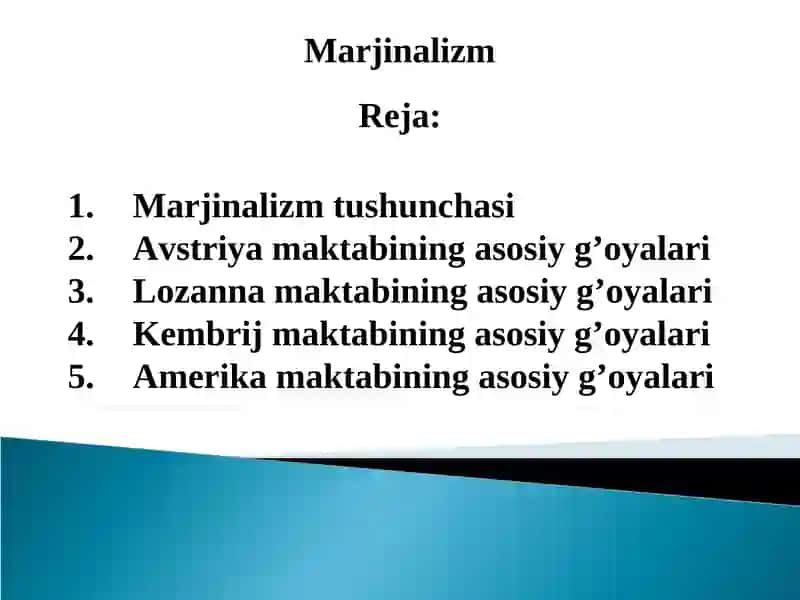 Marjinalizm tushunchasi