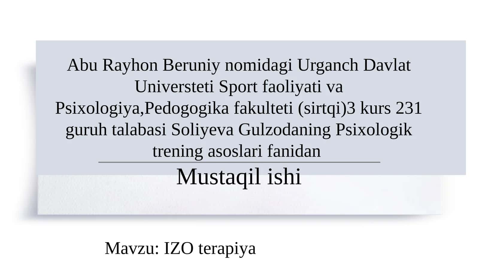 IZO terapiya slayd 1