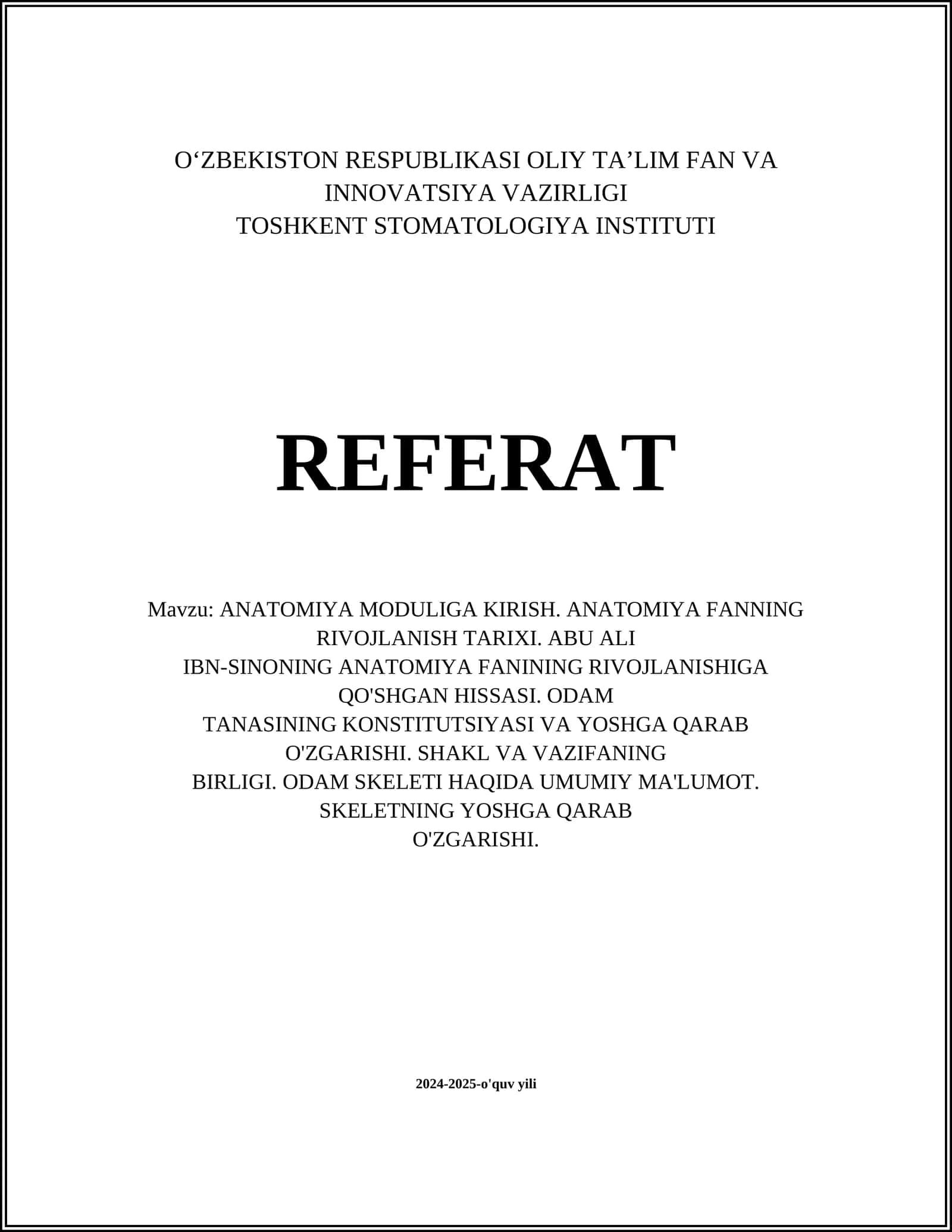 ANATOMIYA MODULIGA 1