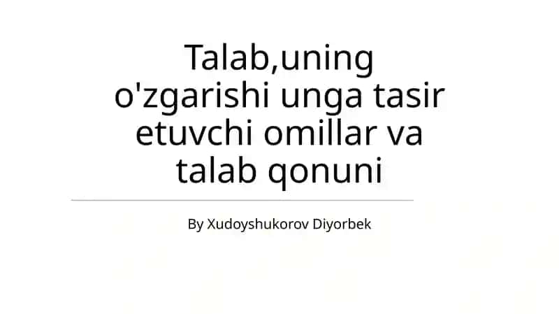 Talab qonuni