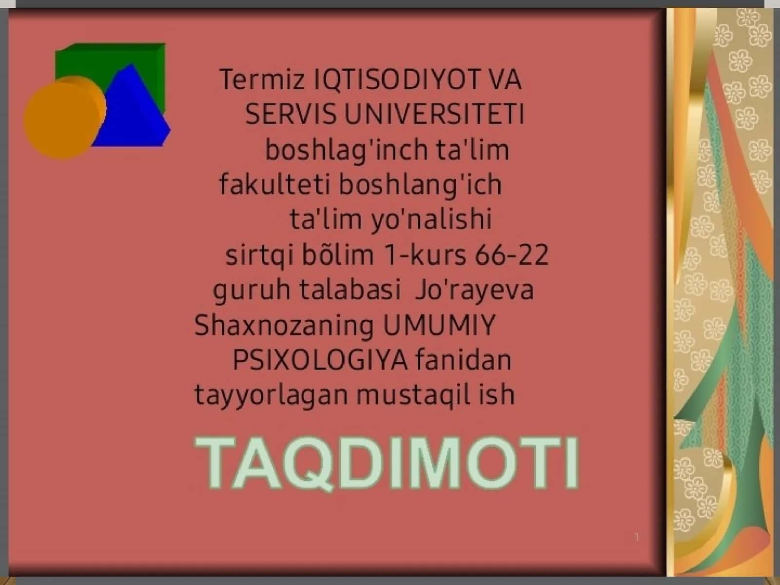 BILISH JARAYONLARI VA UNING BOSQICHLARI 1
