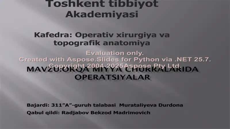 Orqa miyya churralarida operatsiyalar 1