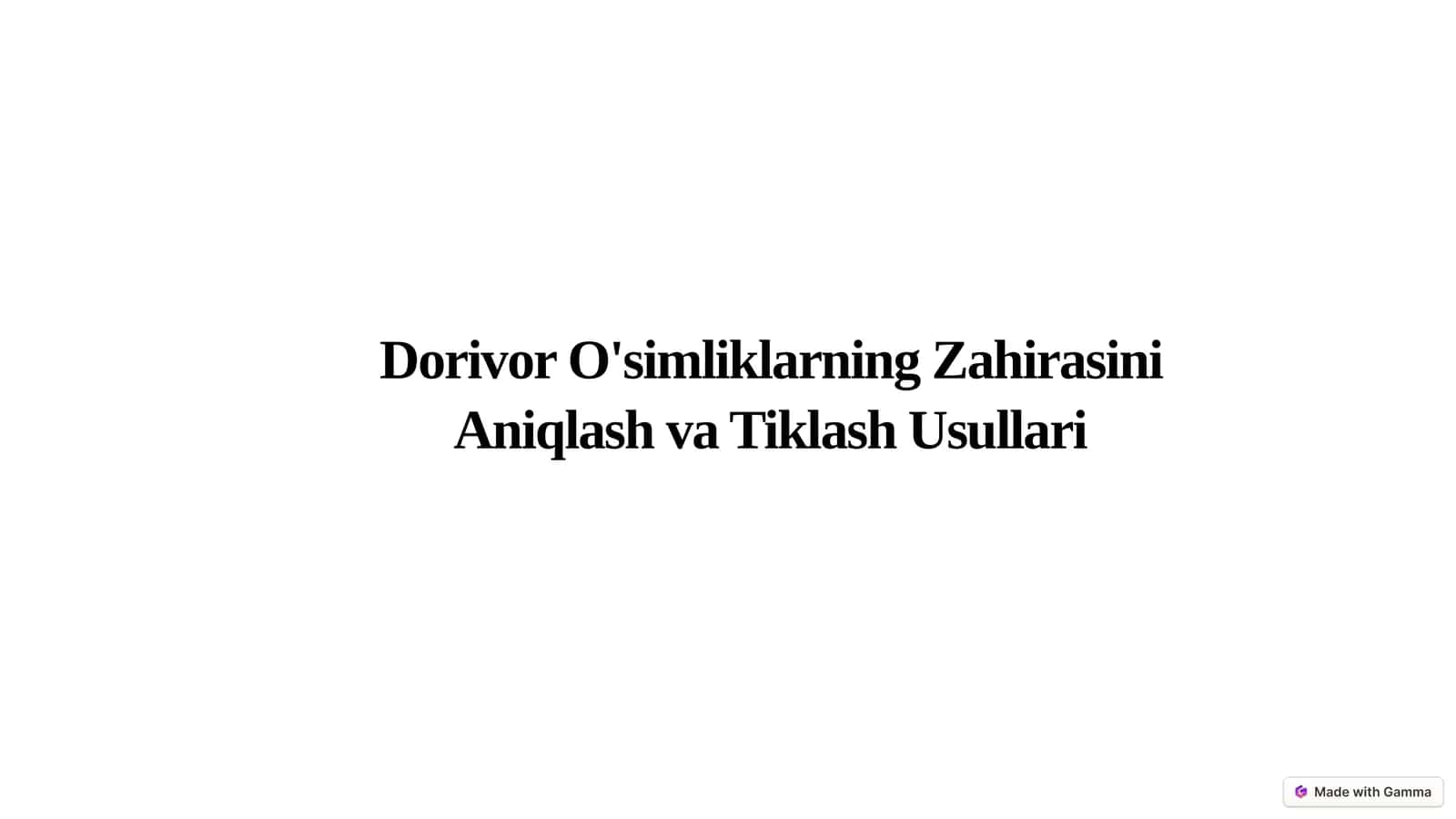 Dorivor O'simliklarning Zahirasini Aniqlash va Tiklash Usullari 1