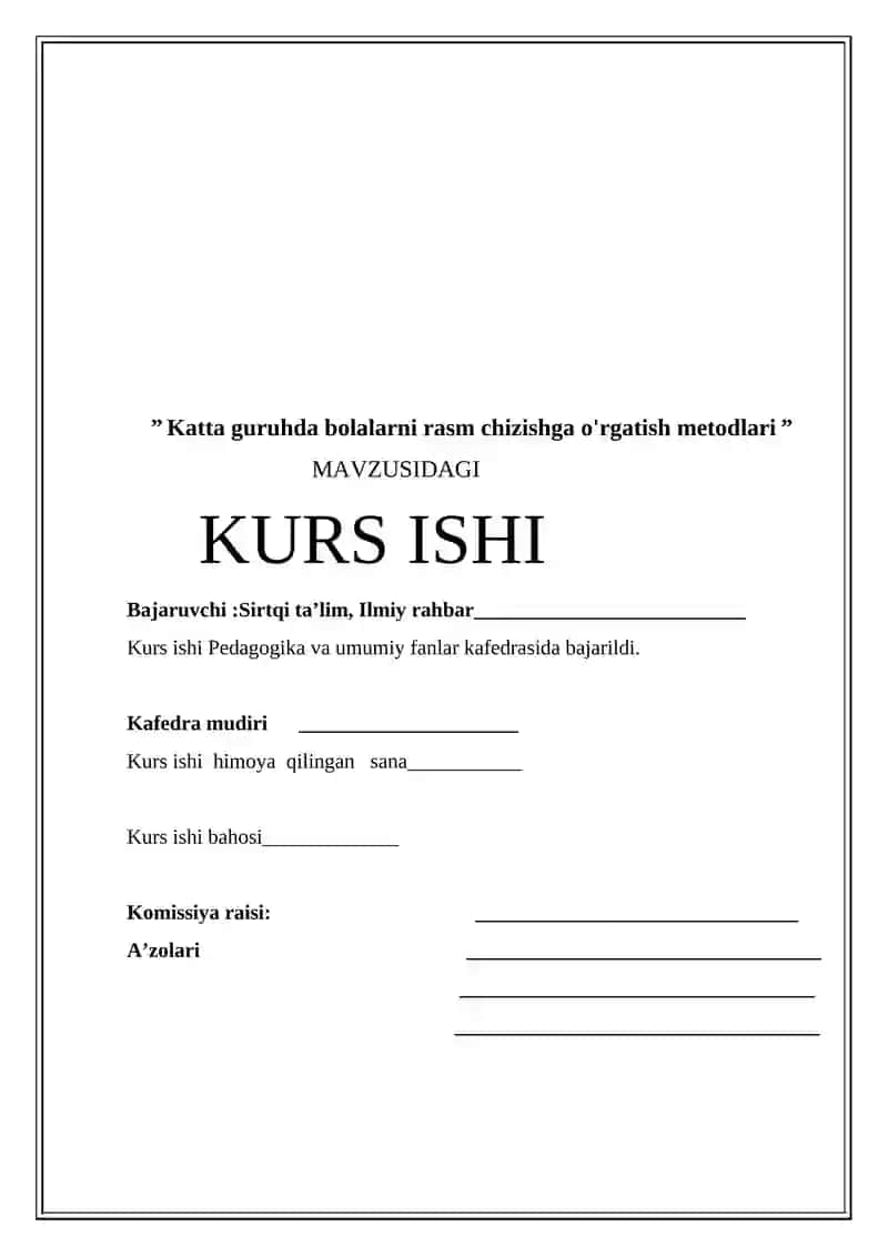 Katta guruhda bolalarni rasm chizishga o'rgatish metodlari