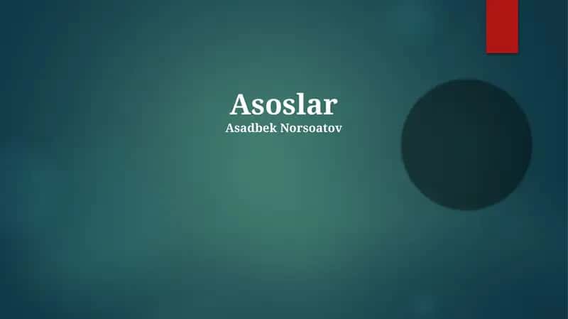 Asoslar 1