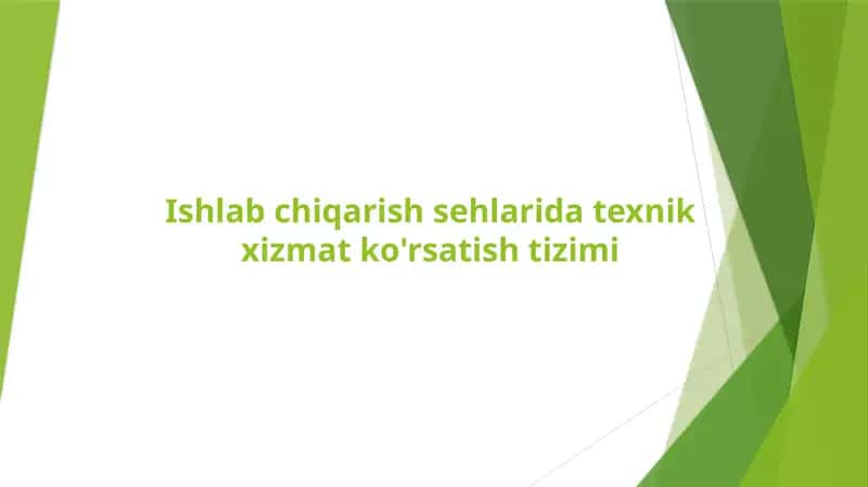 Texnik xizmat ko'rsatishtizimi 1