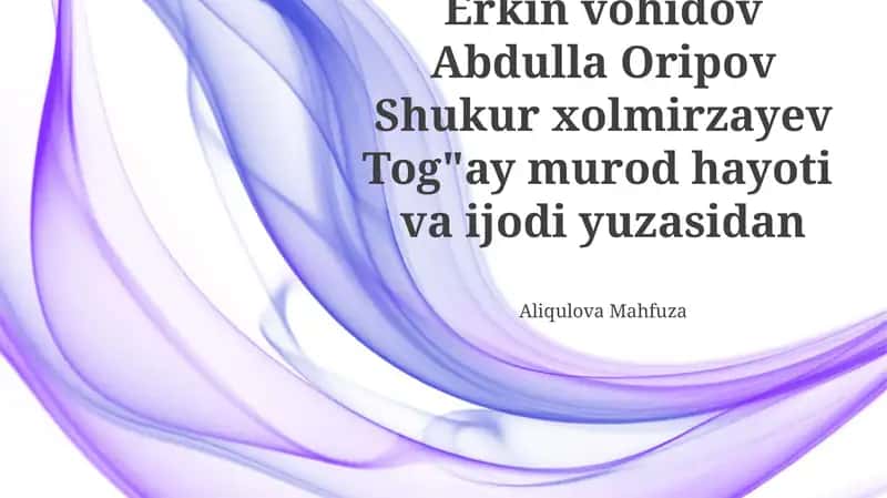Abdulla Oripovning Ijodiy merosi 1