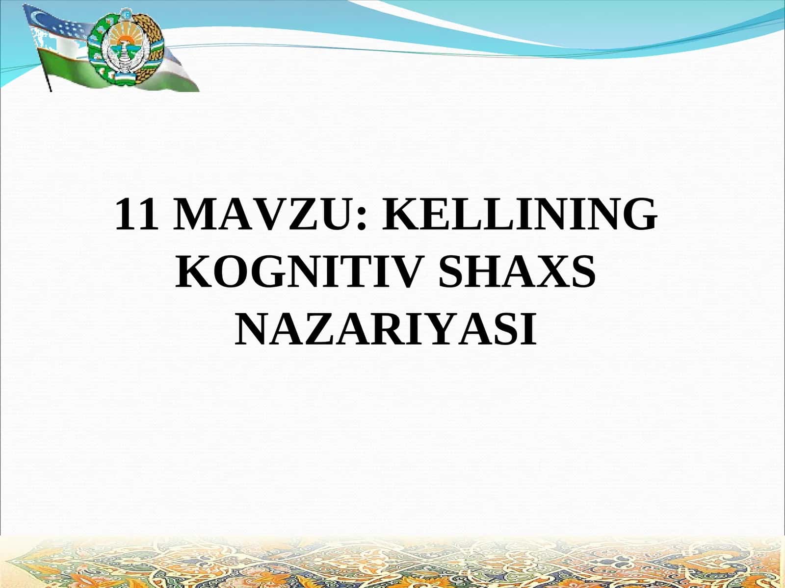 KELLINING KOGNITIV SHAXS NAZARIYASI 1