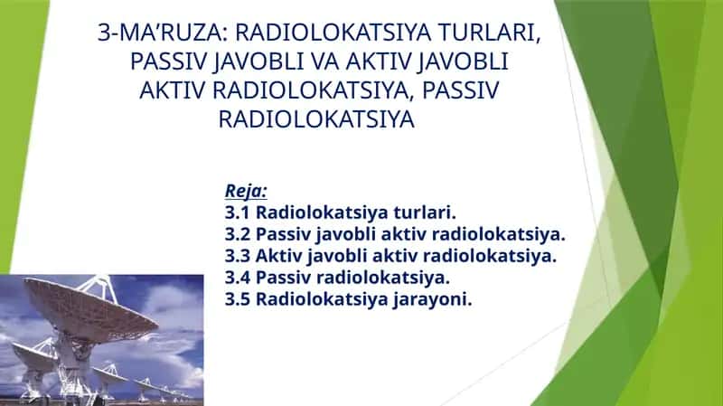 Radiolokatsiya turlari 1