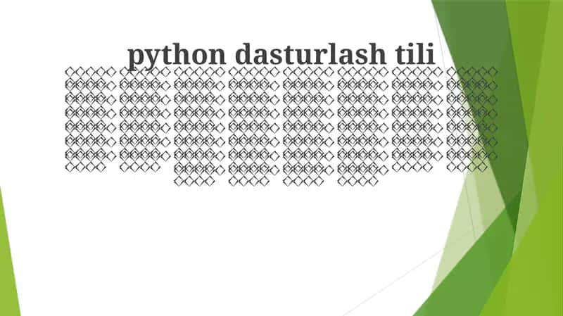 Piton dasturlash tilining qo'llanilishi 1
