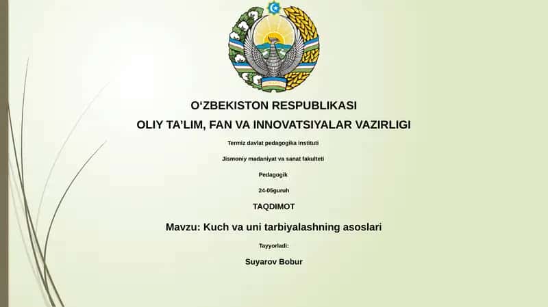 Kuch va uni tarbiyalashning asoslari 1