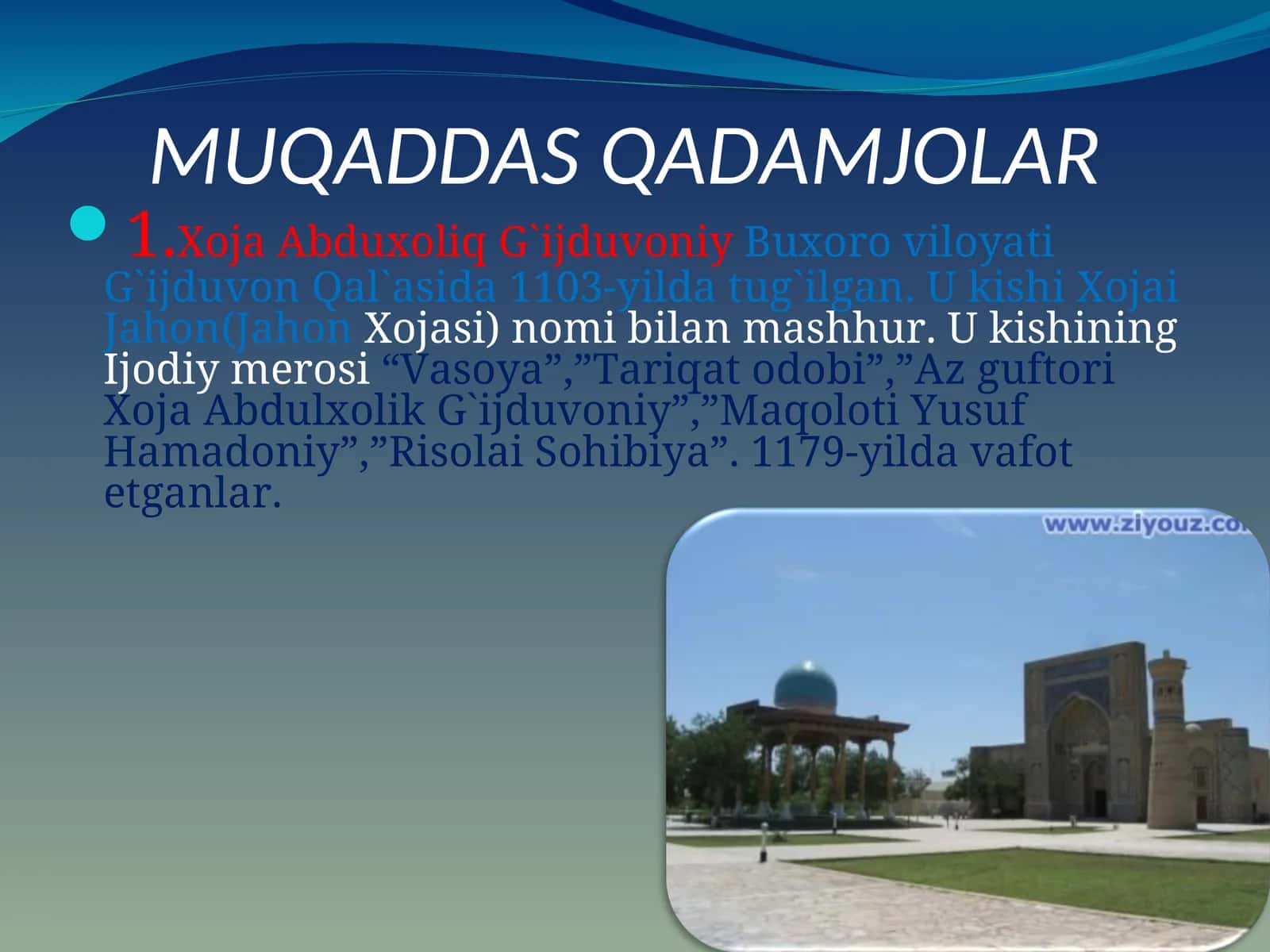 MUQADDAS QADAMJOLAR 1