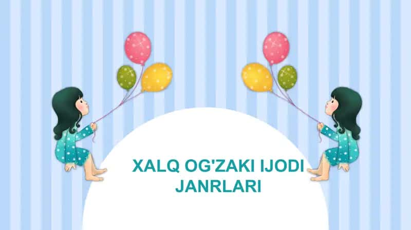 Xalqog'zakii jodii janrlari reja 1