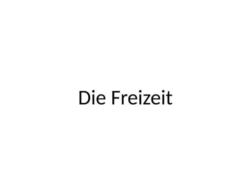 Freizeit 1