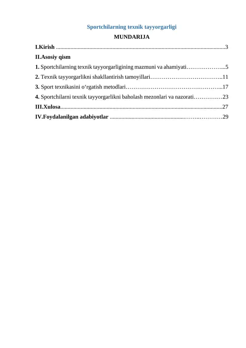 Sportchilarning texnik tayyorgarligi 1