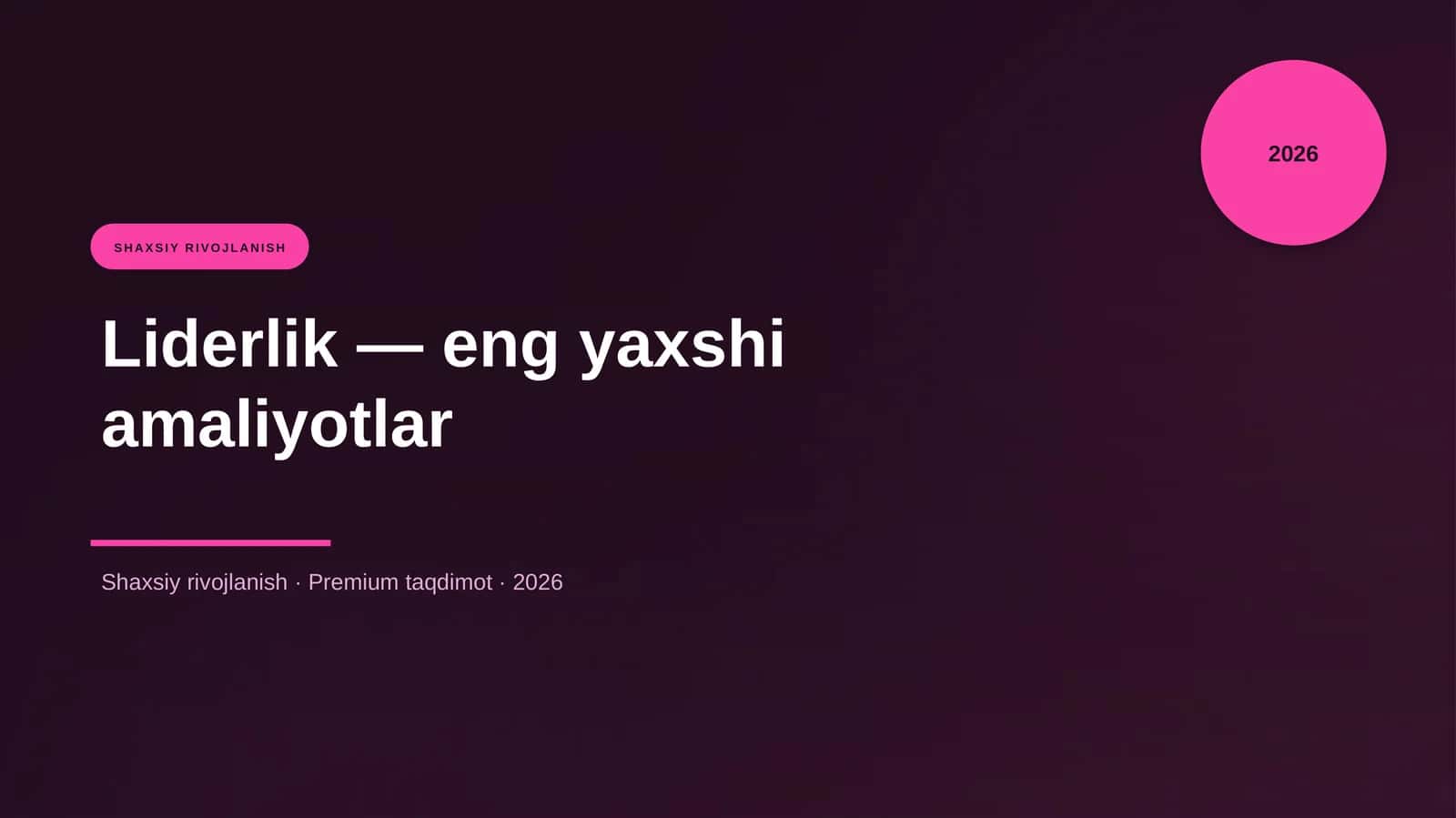 Liderlik — eng yaxshi amaliyotlar 1