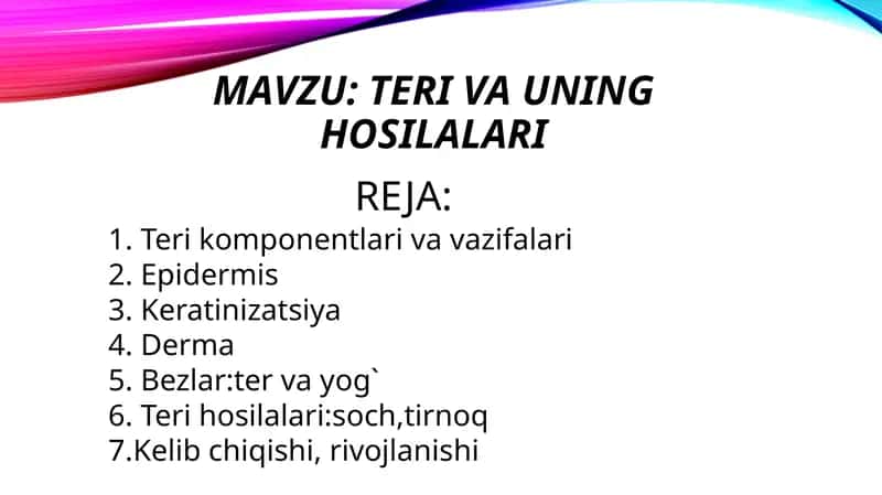 Teri va uning hosilalari 1
