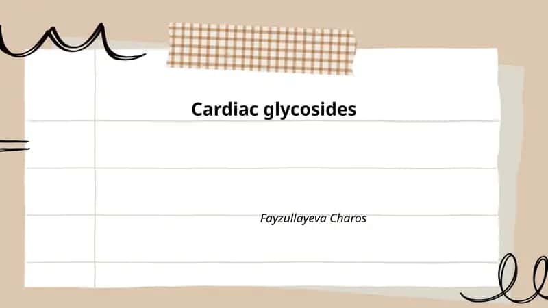 Cardiac glycosides 1