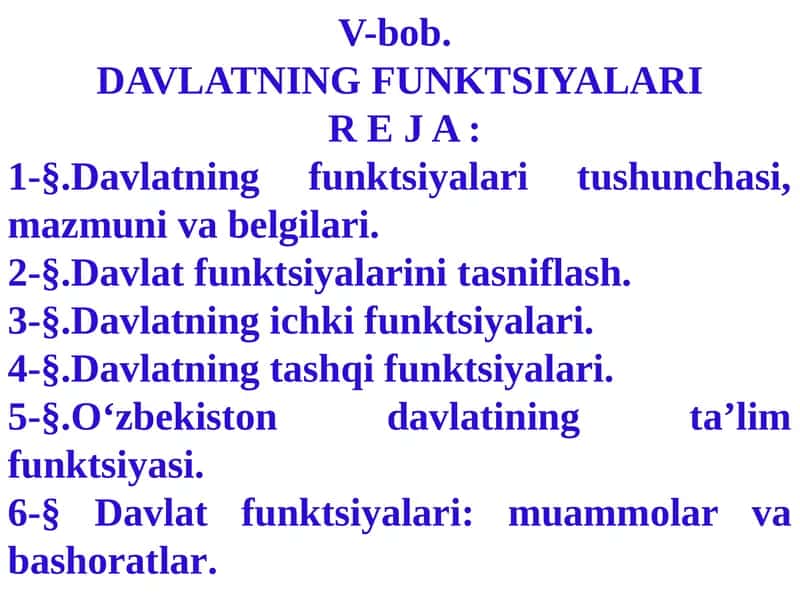 Davlatning Funktsiyalari 1