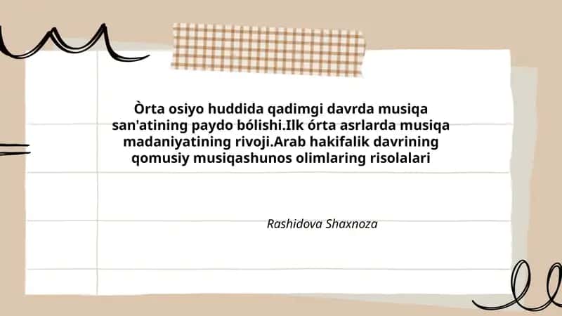 Ilk órta asrlarda musiqa madaniyatining rivoji 1
