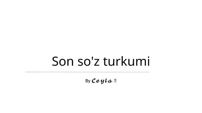Son so'z turkumi 1