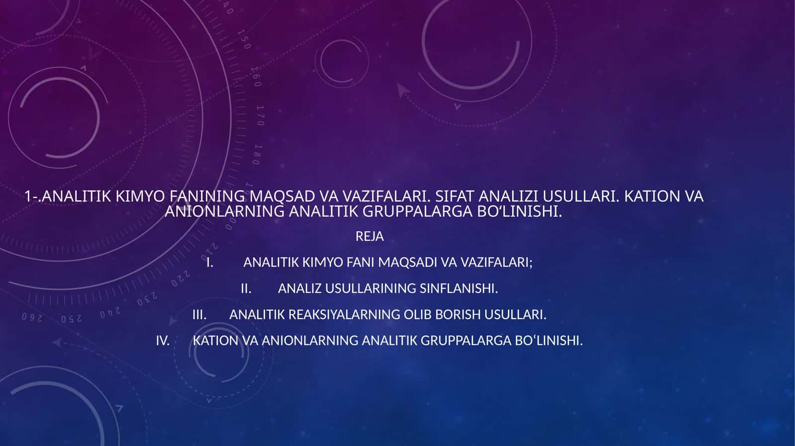 Analitik kimyo fani maqsadi va vazifalari 1