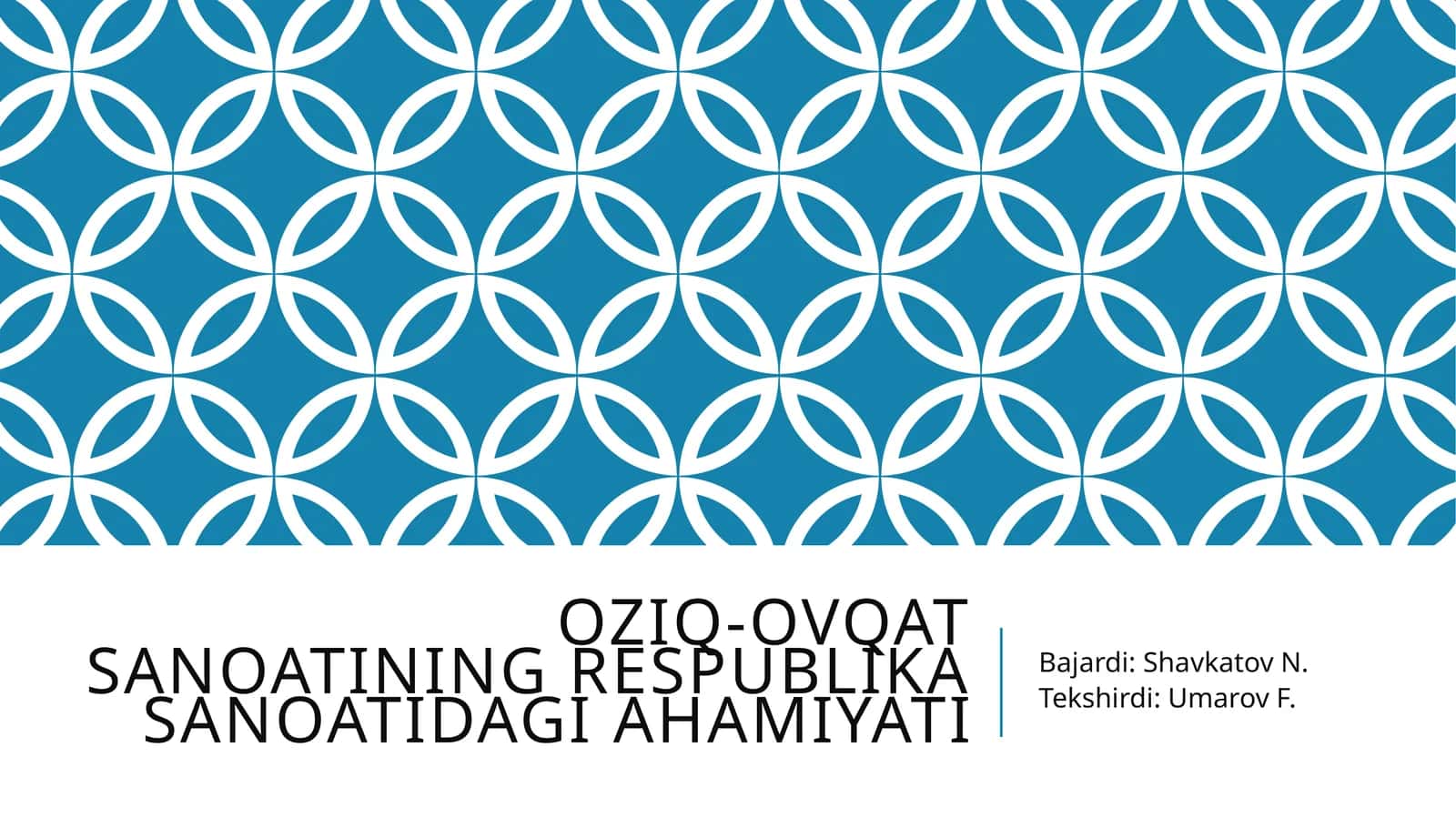 Oziq-ovqat sanoatining respublika sanoatidagi ahamiyati 1