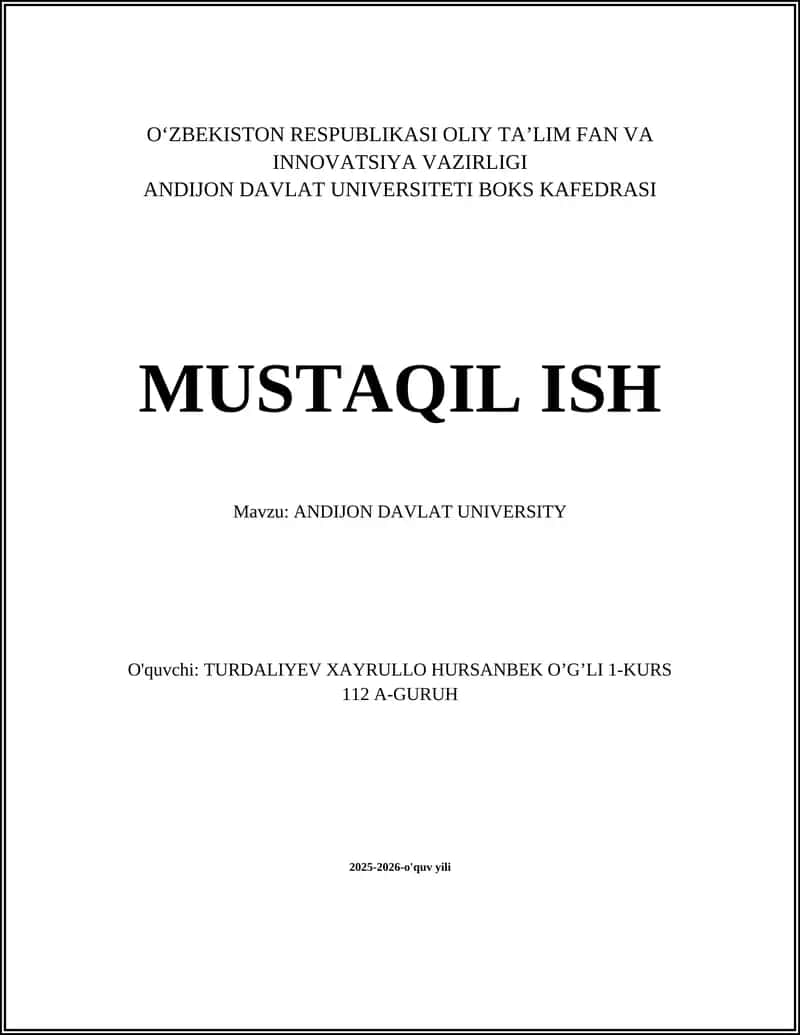 ANDIJON DAVLAT UNIVERSITY 1