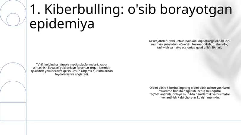 Kiberbulling: o'sib borayotgan epidemiya 1