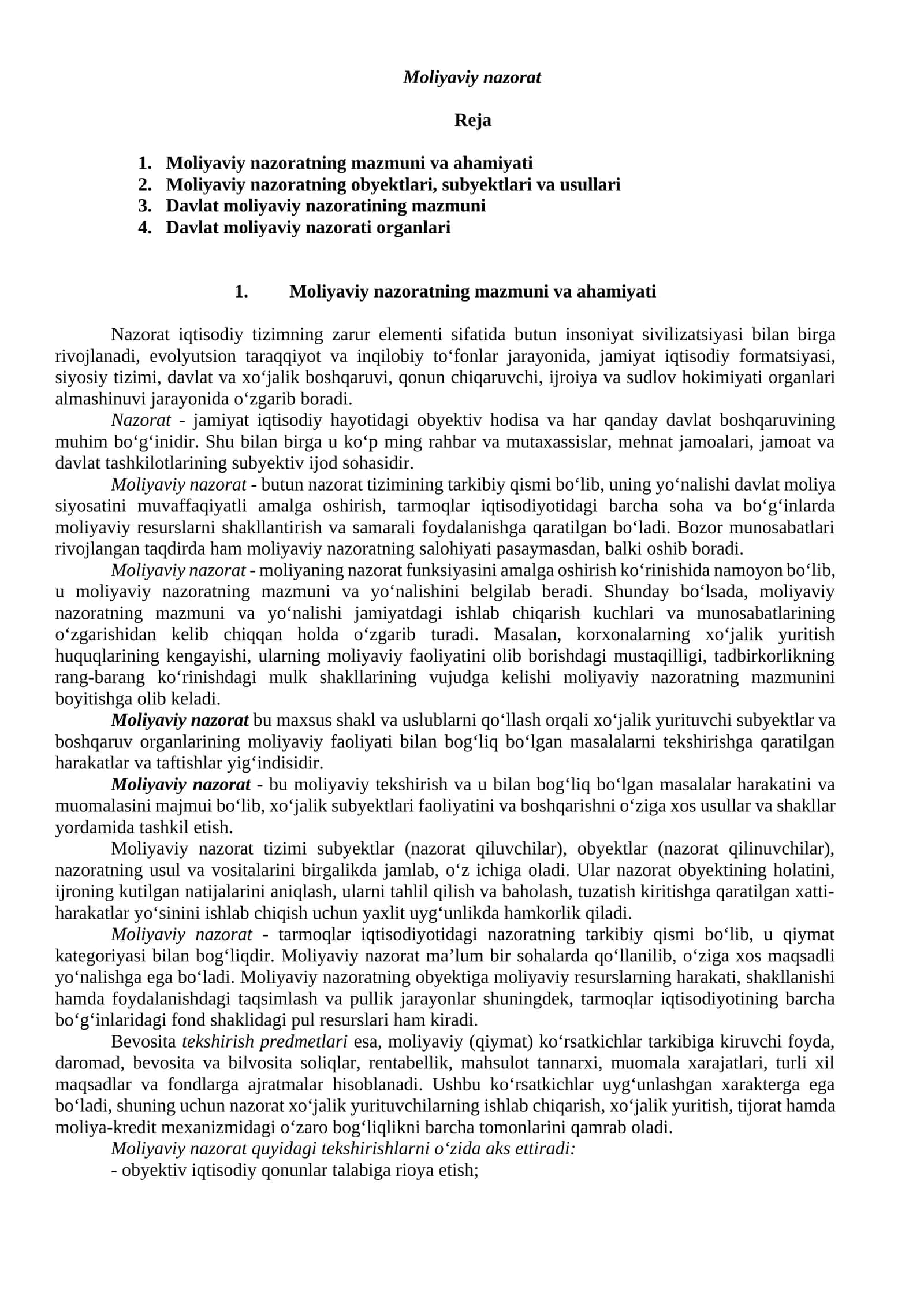 Moliyaviy nazorat 1
