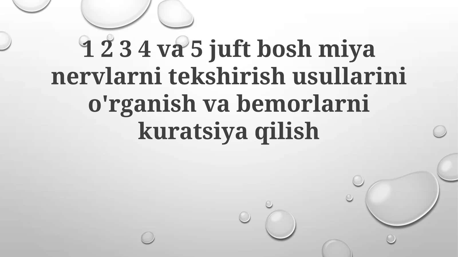 Bosh miya nervlari 1