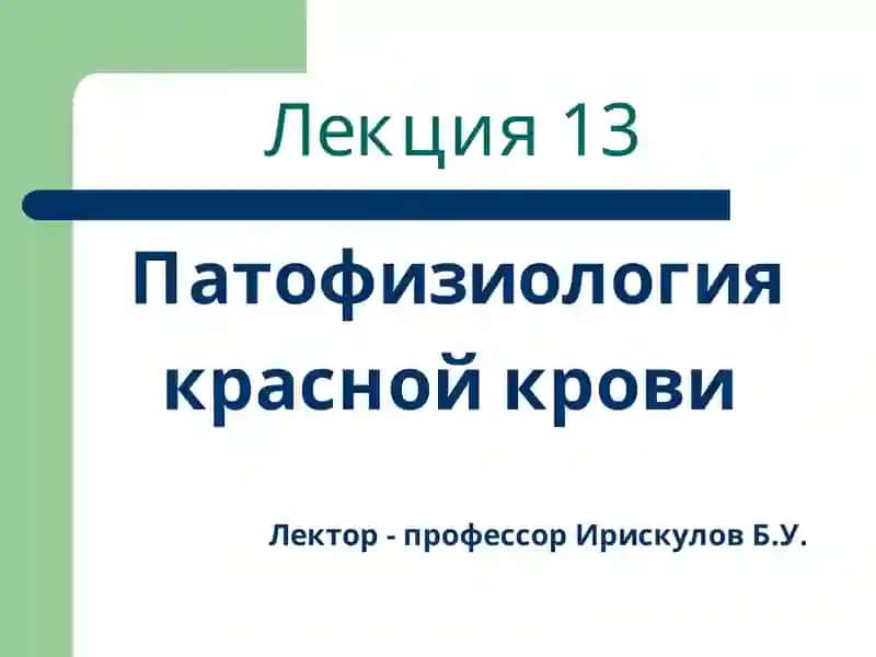 Лекция 13 Патофизиология красной крови