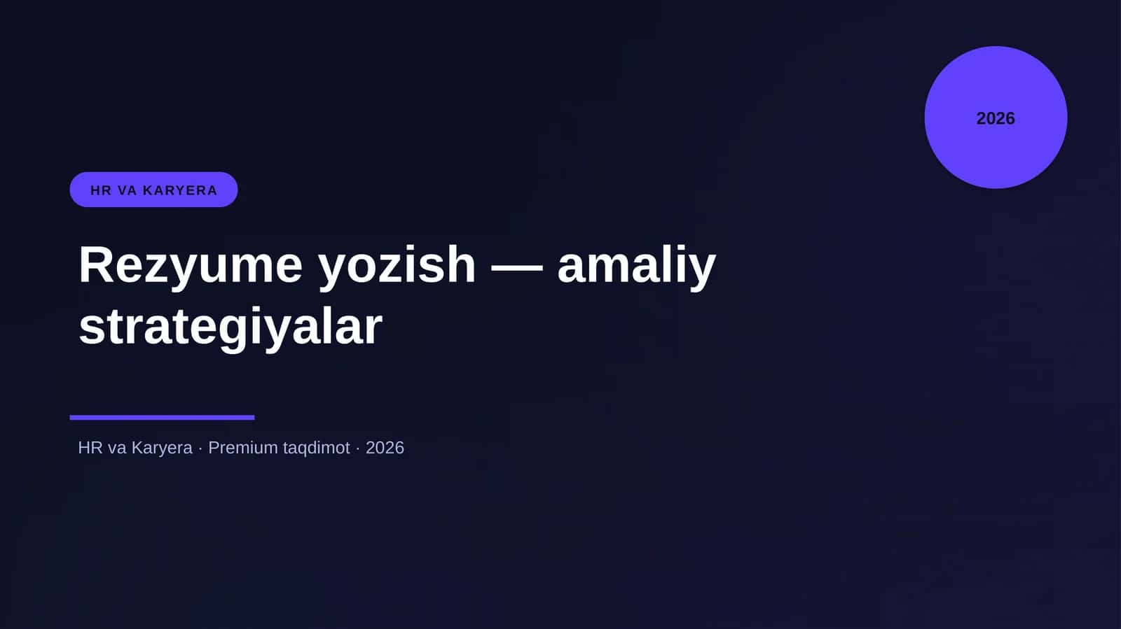 Rezyume yozish — amaliy strategiyalar 1