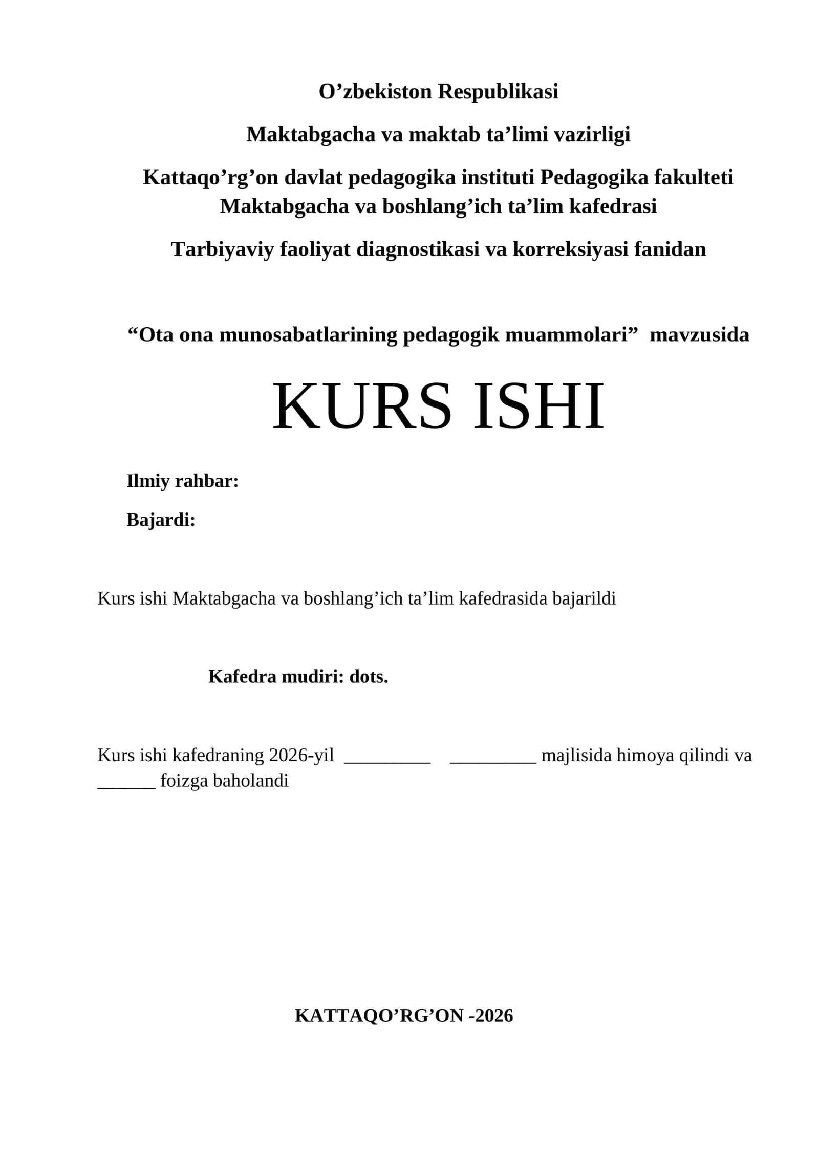 Ota ona munosabatlarining pedagogik muammolari 1