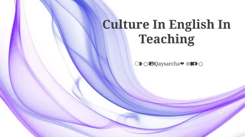 Culture In English In Teaching 1