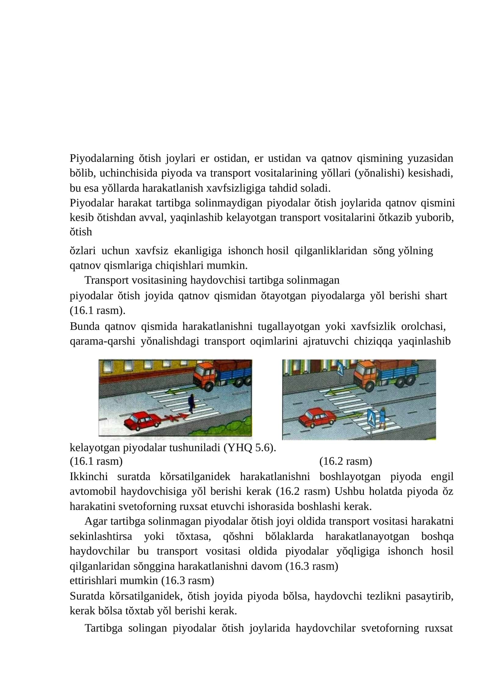 Piyodalarning o'tish joylari 1