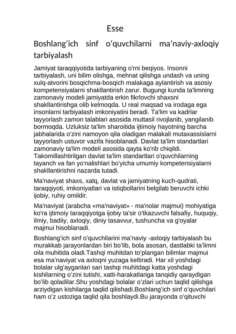 Boshlang‘ich sinf o‘quvchilarni ma’naviy-axloqiy tarbiyalash 1
