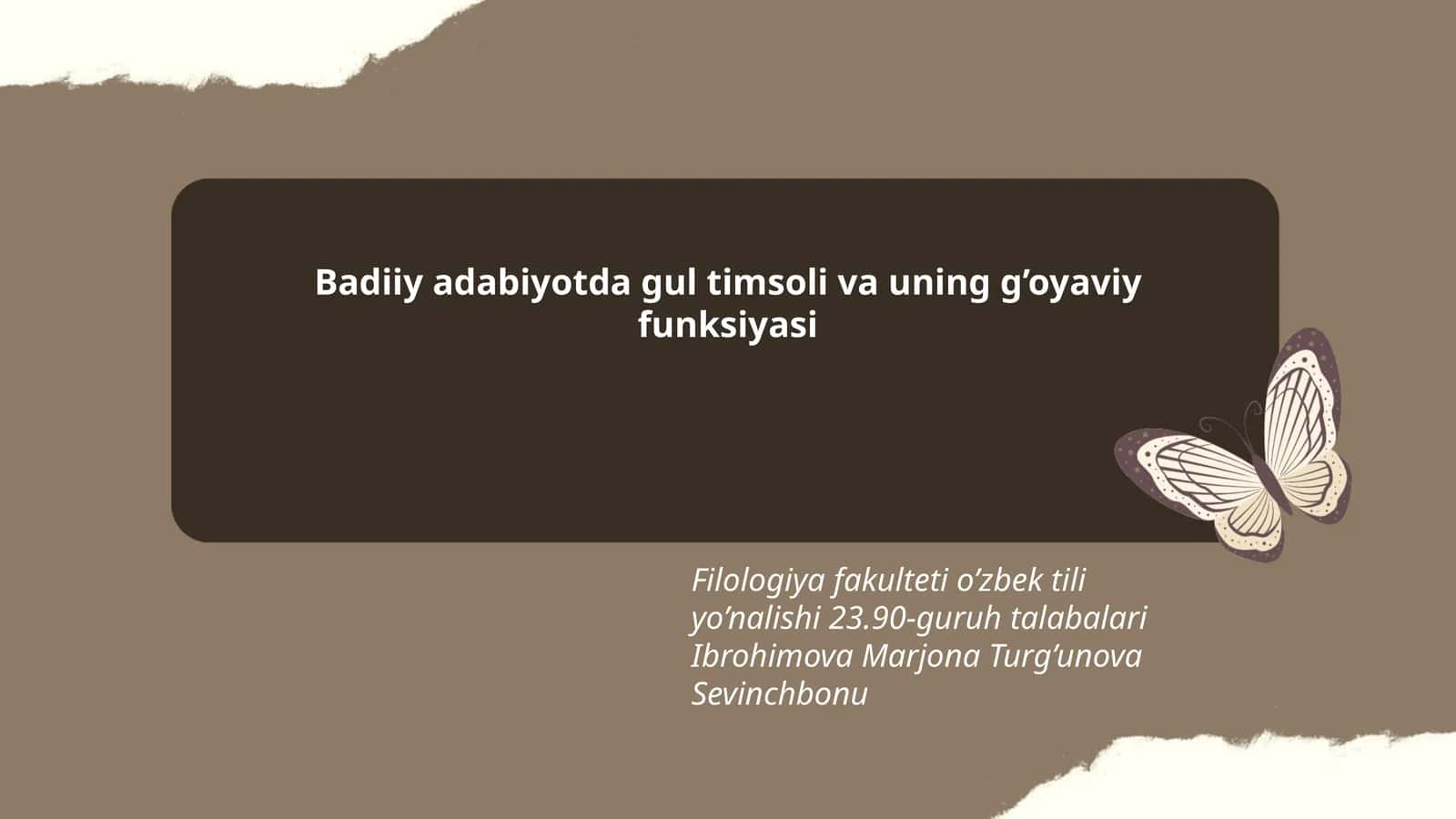 Badiiy adabiyotda gul timsoli va uning g’oyaviy funksiyasi 1